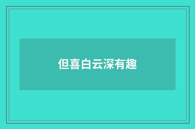 但喜白云深有趣