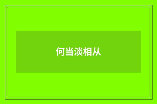 何当淡相从
