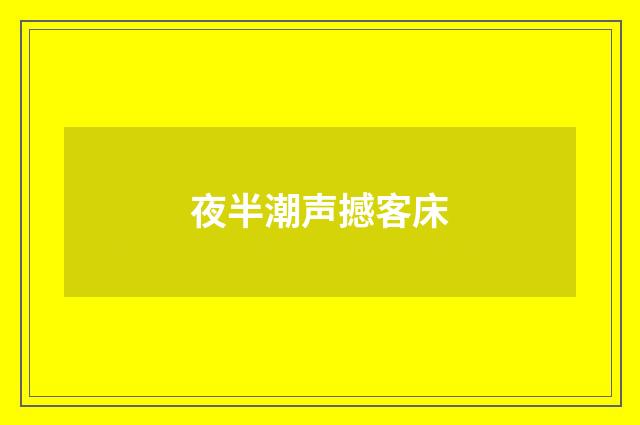 夜半潮声撼客床