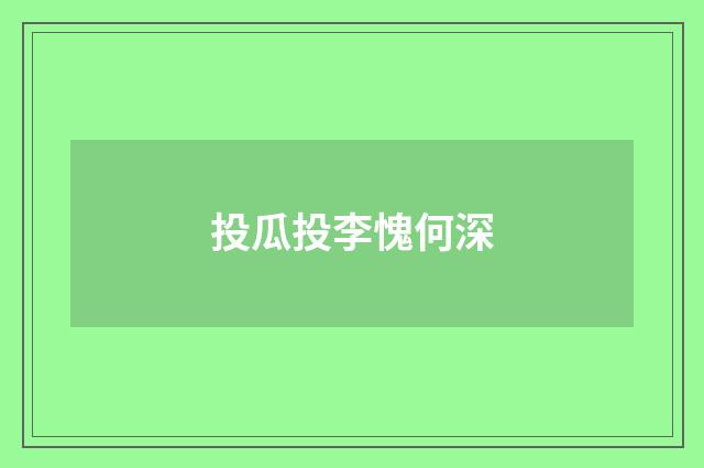 投瓜投李愧何深