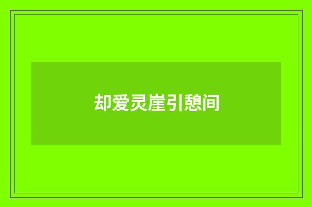 却爱灵崖引憩间