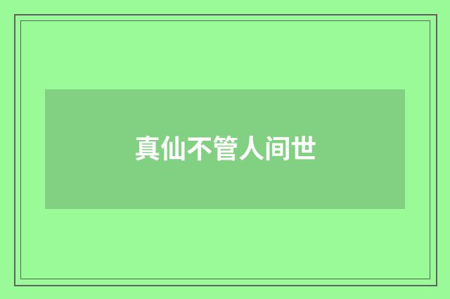 真仙不管人间世
