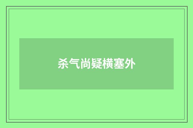 杀气尚疑横塞外