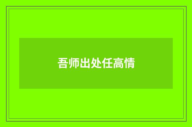 吾师出处任高情