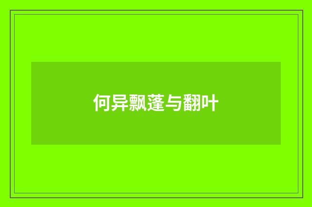 何异飘蓬与翻叶