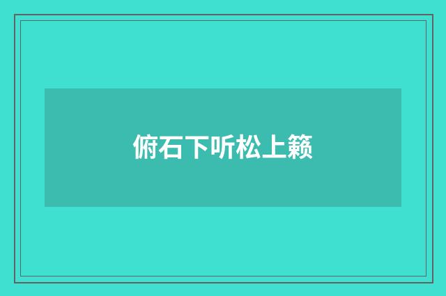 俯石下听松上籁