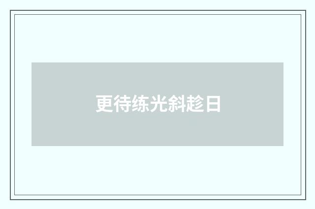 更待练光斜趁日