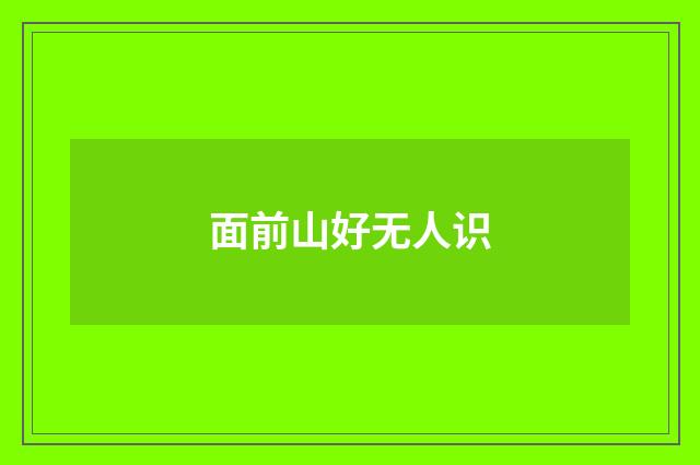 面前山好无人识