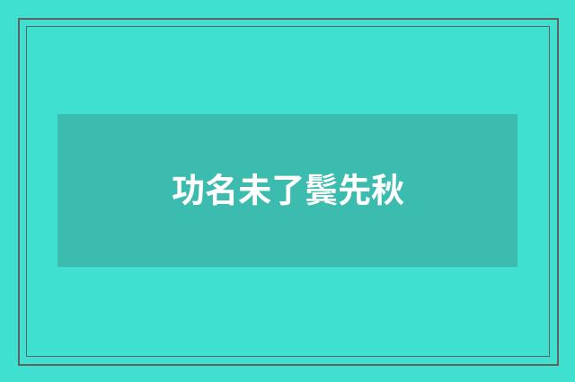 功名未了鬓先秋