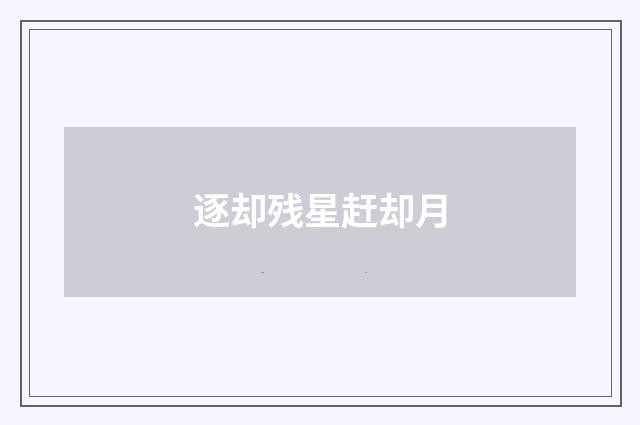 逐却残星赶却月