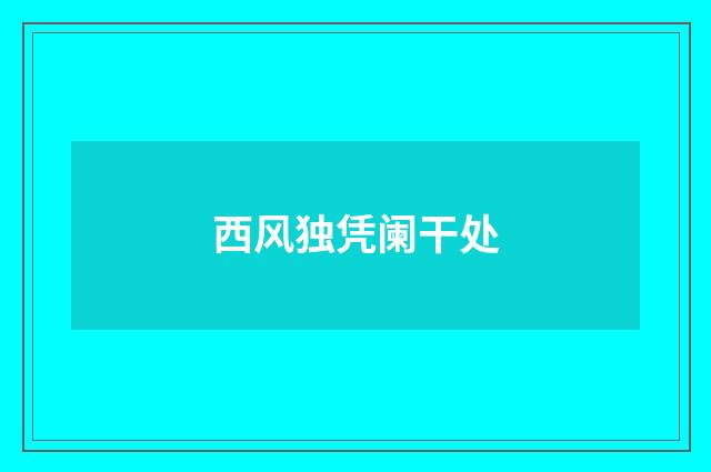 西风独凭阑干处