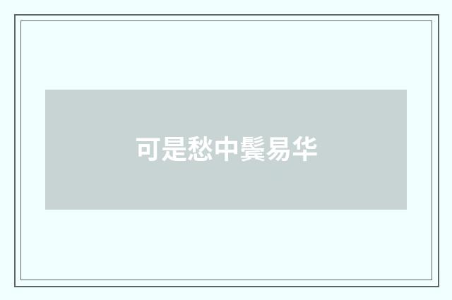 可是愁中鬓易华