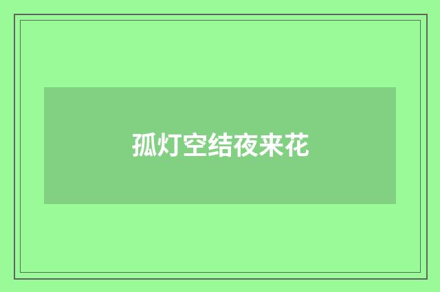 孤灯空结夜来花