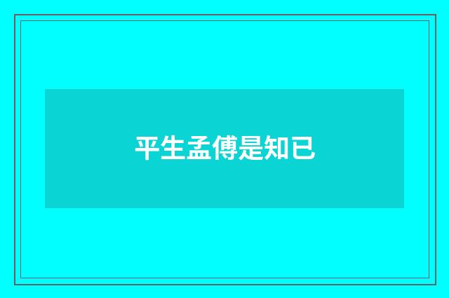 平生孟傅是知已