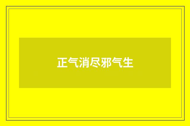 正气消尽邪气生