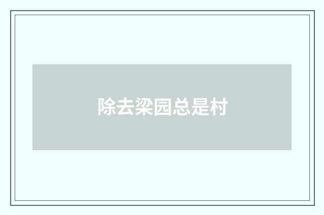 除去梁园总是村