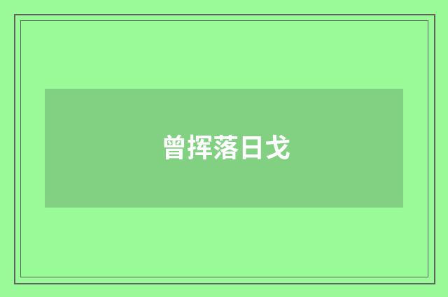 曾挥落日戈