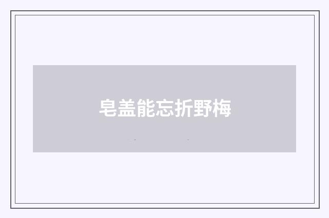 皂盖能忘折野梅