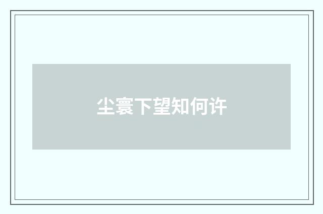 尘寰下望知何许