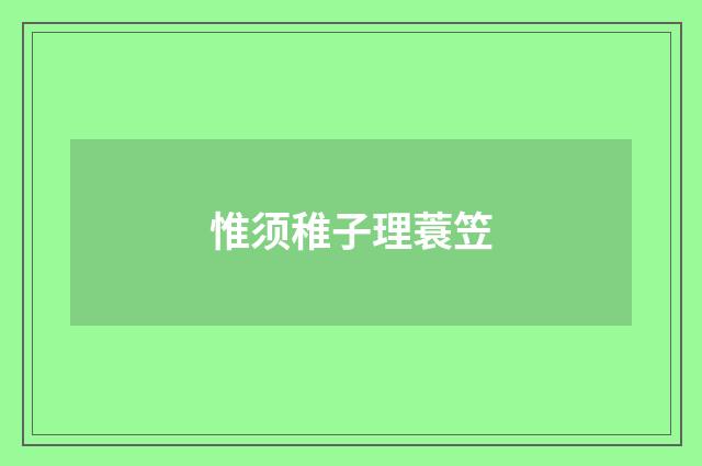惟须稚子理蓑笠
