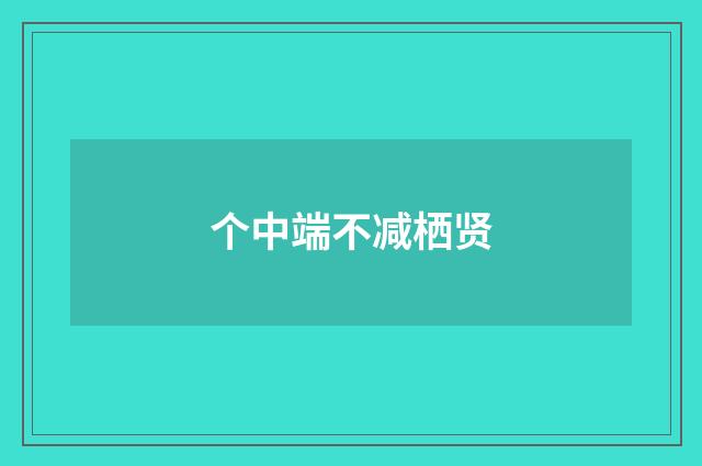 个中端不减栖贤