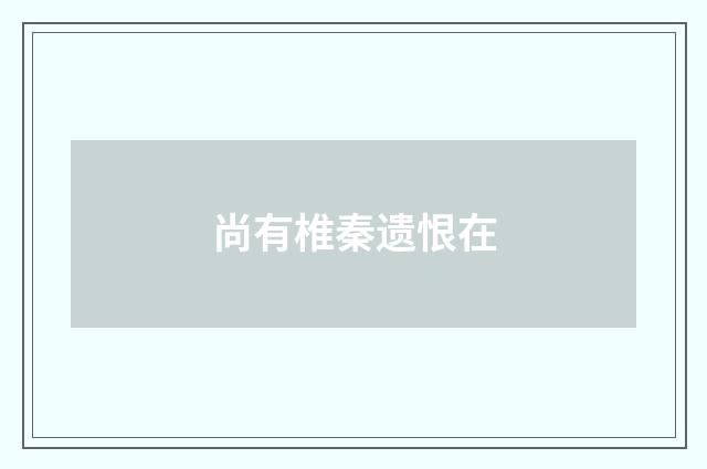 尚有椎秦遗恨在