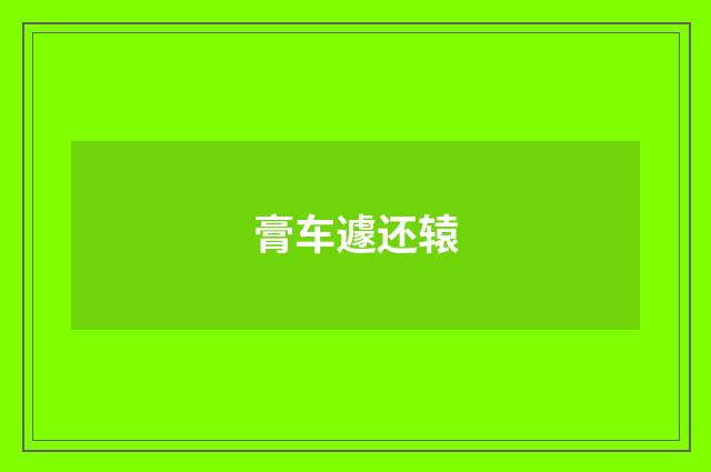 膏车遽还辕