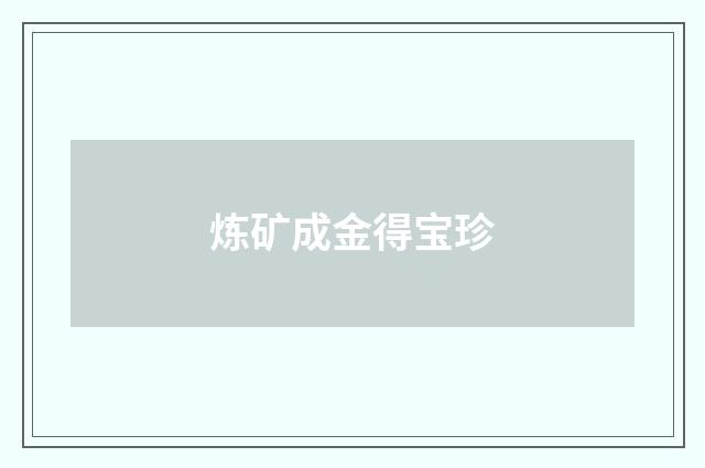 炼矿成金得宝珍
