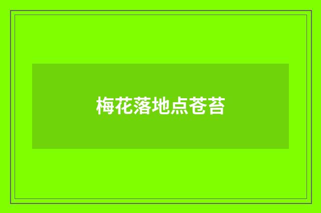 梅花落地点苍苔