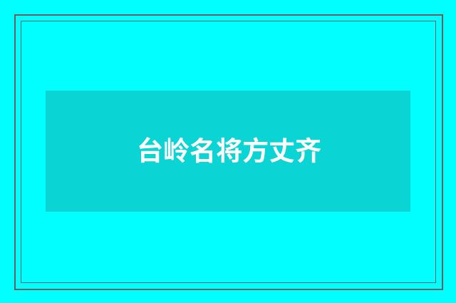 台岭名将方丈齐