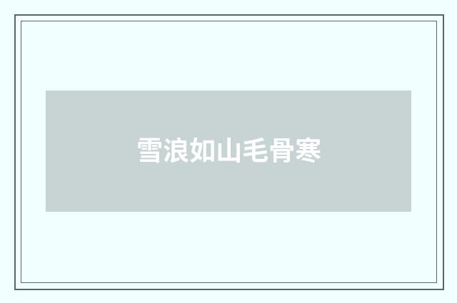 雪浪如山毛骨寒