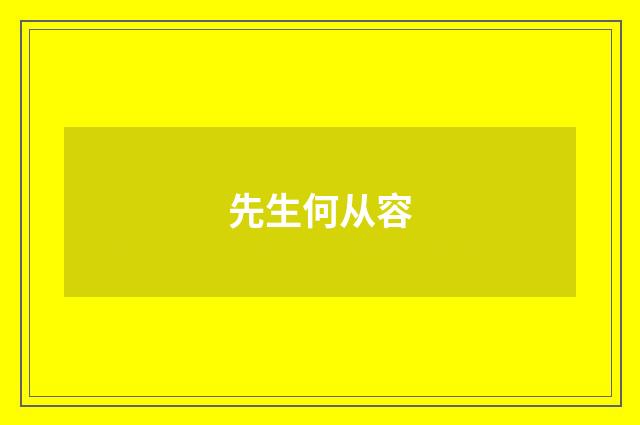 先生何从容