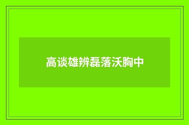 高谈雄辨磊落沃胸中