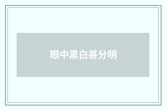 眼中黑白甚分明