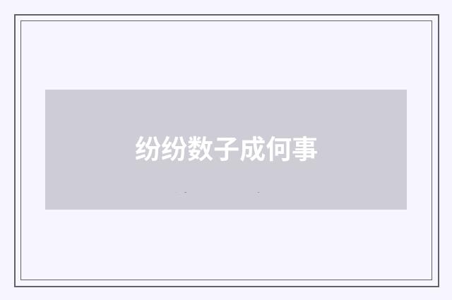 纷纷数子成何事
