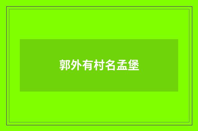 郭外有村名孟堡