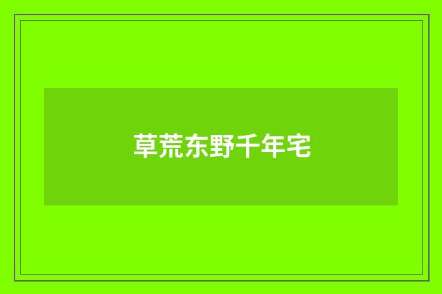 草荒东野千年宅