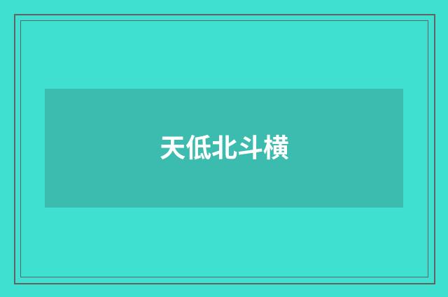 天低北斗横