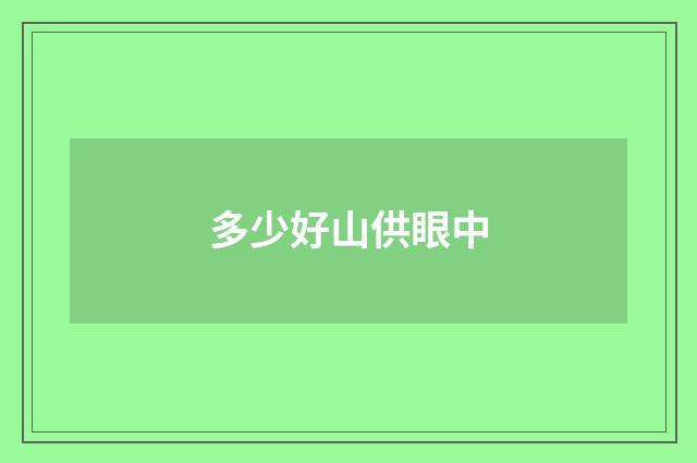 多少好山供眼中