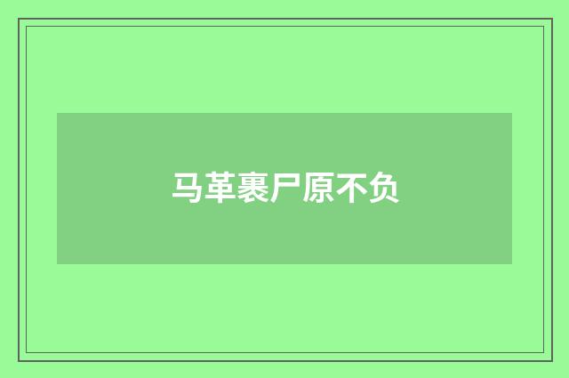 马革裹尸原不负