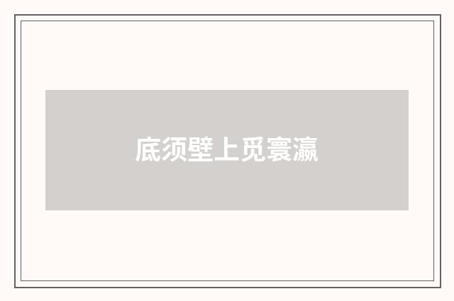 底须壁上觅寰瀛