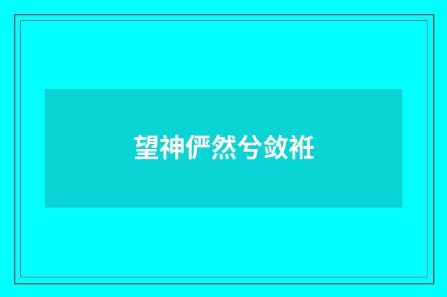 望神俨然兮敛袵