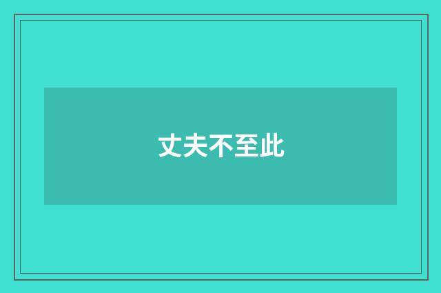 丈夫不至此