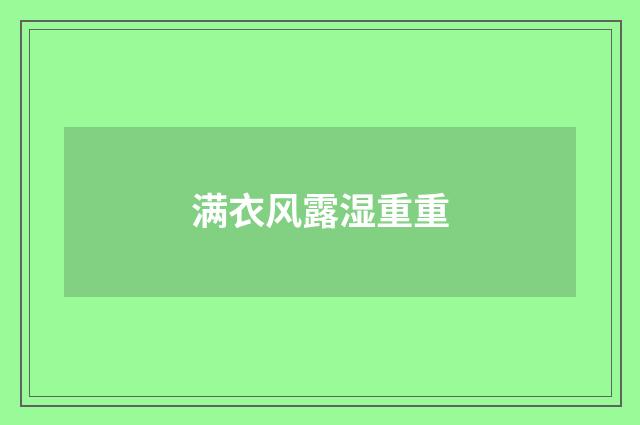 满衣风露湿重重