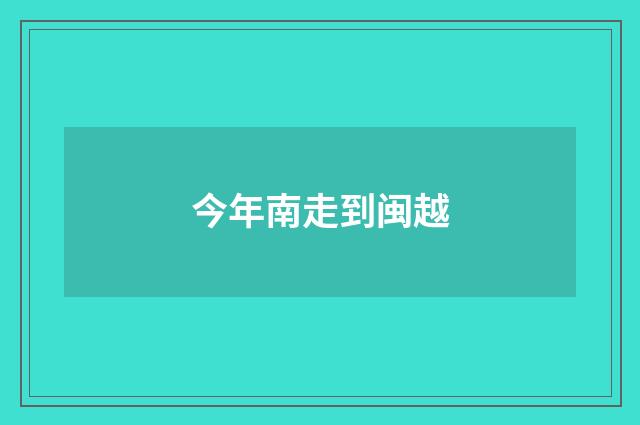 今年南走到闽越