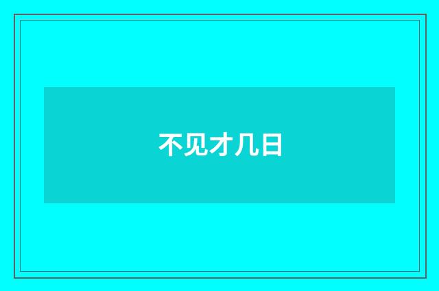 不见才几日