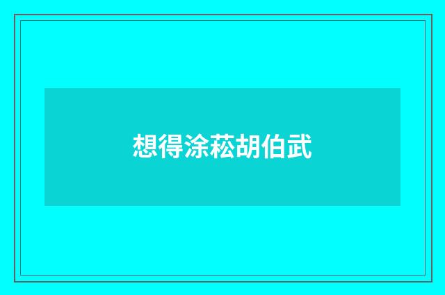 想得涂菘胡伯武