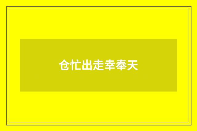 仓忙出走幸奉天