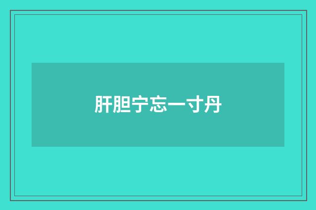 肝胆宁忘一寸丹