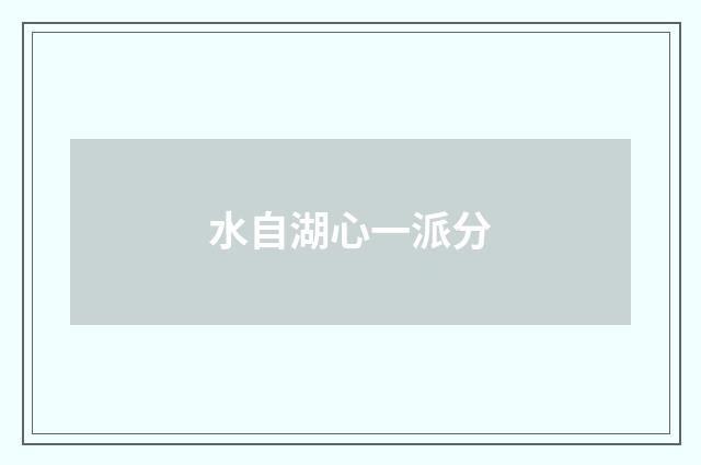 水自湖心一派分